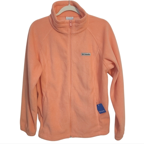 Columbia | Women's Pink/Orange Neon Fleece Full Zipper Jacket (Size 1X) - Picture 1 of 12